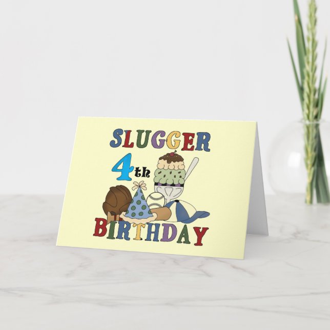 Carte Baseball Slugger 4e anniversaire (Devant)