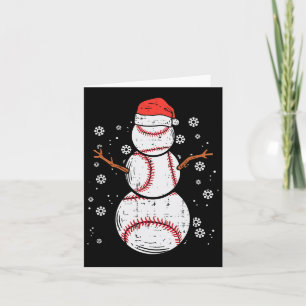 Carte Baseball Snowman Noël Sports Boys Hommes Deux