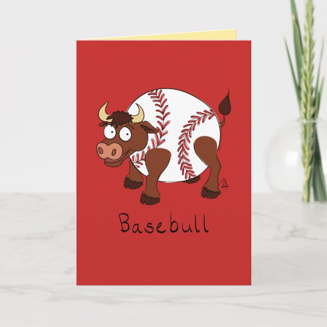 Carte Basebull - Funny Baseball Bull Card (Devant)