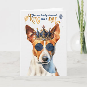 Carte Basenji Chien King pour une journée d'anniversaire