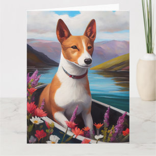 Carte Basenji sur une pagaie : Une aventure pittoresque
