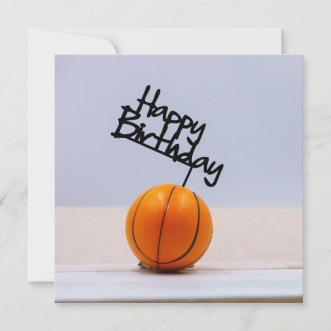 Carte Basket avec Joyeux anniversaire sur arrière - plan (Devant)