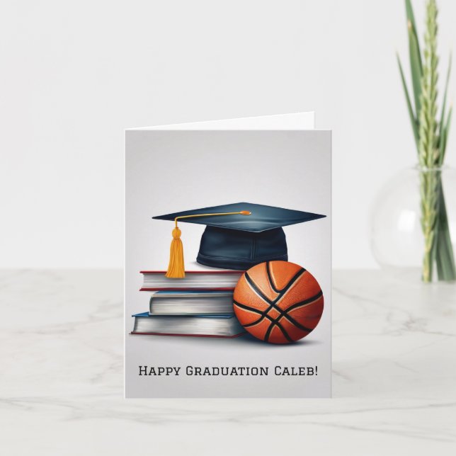 Carte Basket-ball de fin d'études personnalisées (Devant)