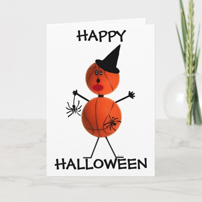 Carte Basket-ball heureux de Halloween (Devant)