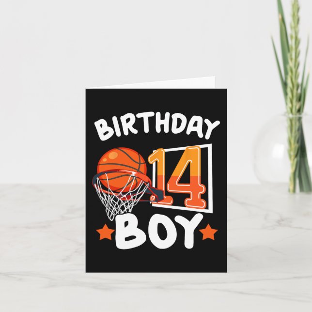 Carte Basket-Ball Im 14 Ans 14ème Décor Boy (Devant)