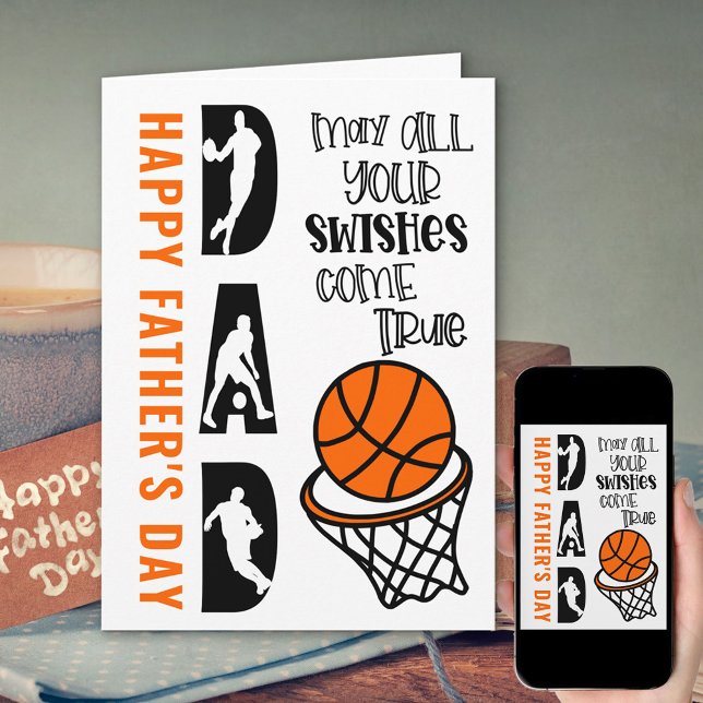 Carte Basket-ball papa Swisses viennent Fête des pères (Créateur téléchargé)