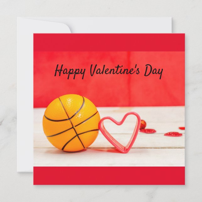 Carte Basket-ball Saint-Valentin Basket-ball avec amour (Devant)