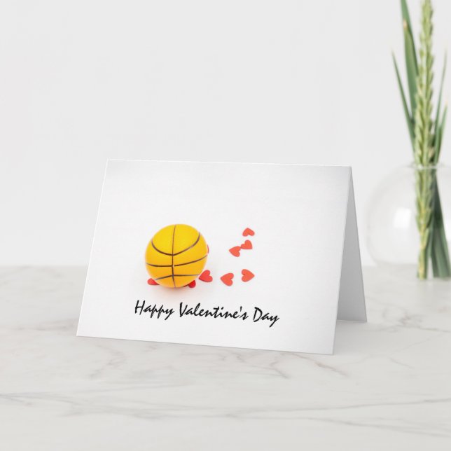 Carte Basket-ball Saint-Valentin Basket-ball avec amour (Devant)