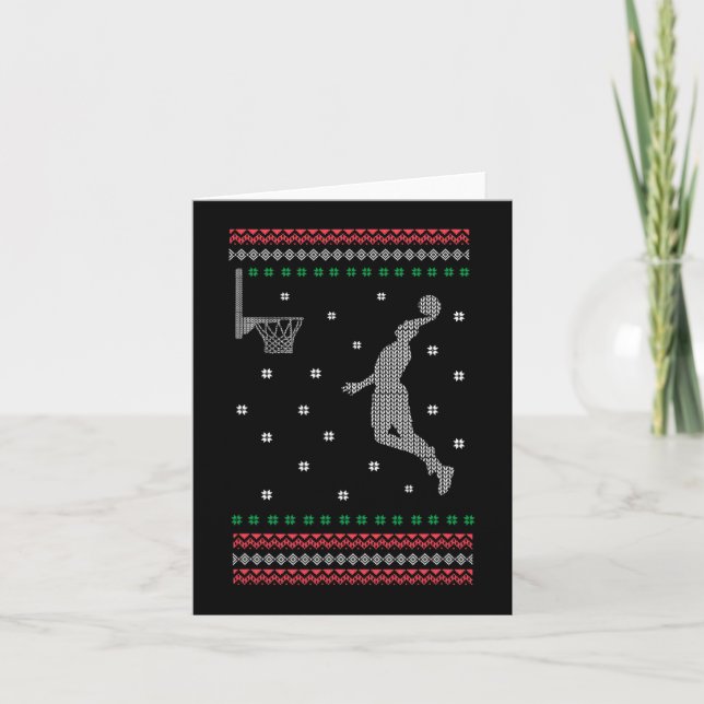 Carte Basket Dunking Christmas Cool Sport Ugly X-Mas (Devant)
