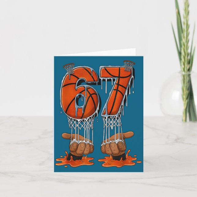 Carte Basketball 67 Six Seven Funny Gen Alpha Meme Drip  (Devant)