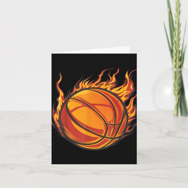 Carte Basketball Artwork Basketball Lover Flaming Hot Dr (Devant)
