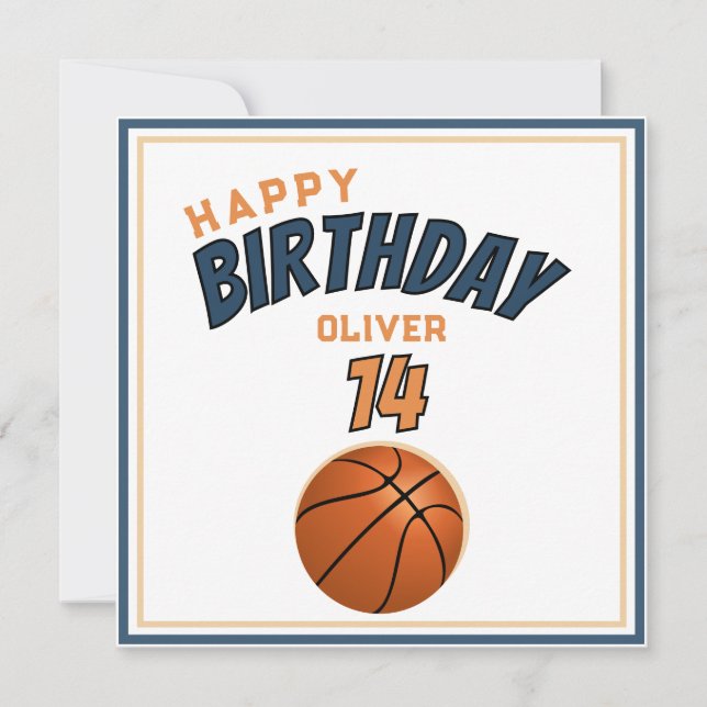 Carte Basketball Ball Joyeux Anniversaire Sports (Devant)