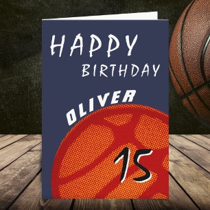 Carte Basketball Ball Sports Ados Garçons Joyeux Anniver