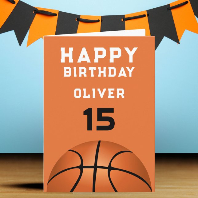 Carte Basketball Ball Sports Garçon Joyeux Anniversaire (Créateur téléchargé)
