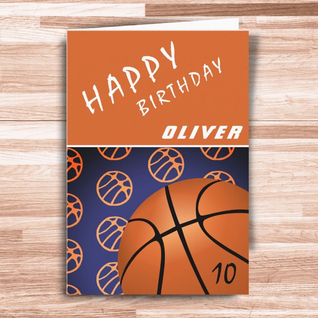 Carte Basketball Ball Sports Joyeux Anniversaire Enfant (Créateur téléchargé)