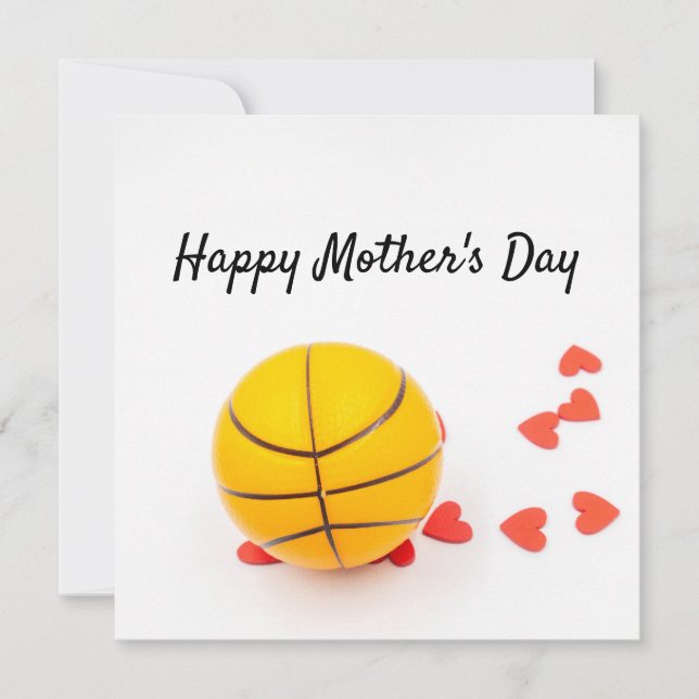 Carte Basketball Bonne fête des mères à maman avec amour (Devant)