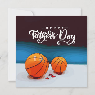 Carte Basketball Bonne Fête des pères avec deux boules p
