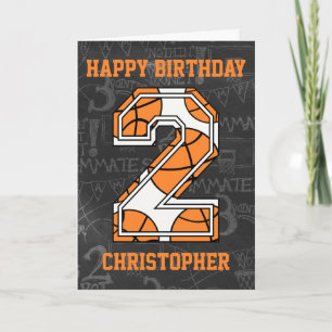Carte Basketball Chalkboard 2e anniversaire