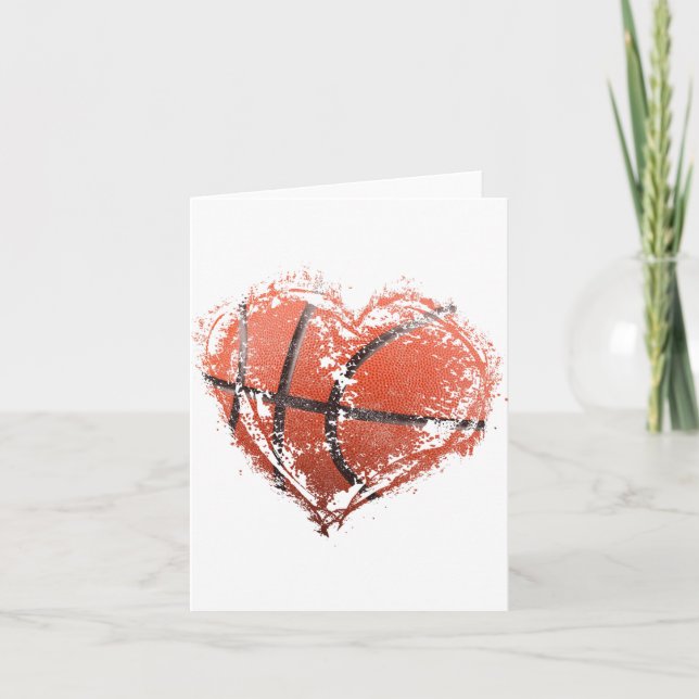 Carte Basketball Coeur Heureuse Sainte-Valentin Basketba (Devant)