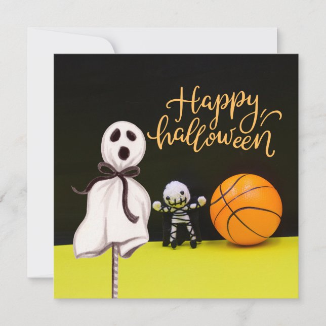 Carte Basketball Halloween fantôme Éffrayant effroi (Devant)