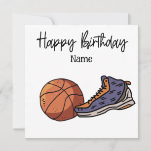 Carte Basketball Joyeux anniversaire au joueur avec ball