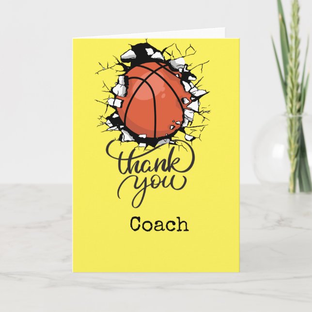 Carte Basketball merci entraîneur (Devant)