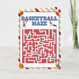 Carte Basketball NBA labyrinthe de baby shower pour enfa