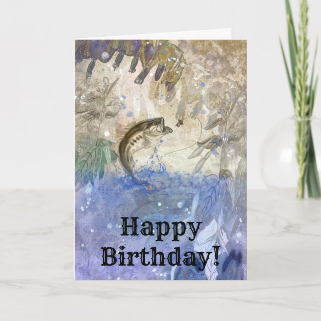 Carte Bass Fishing Anniversaire (Devant)