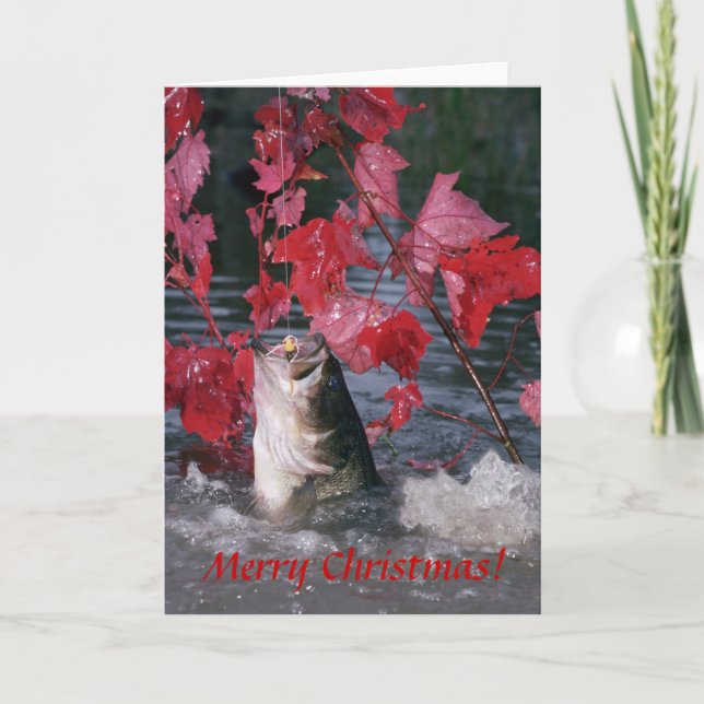 Carte / Basse à grande bouche Joyeux Noël! (Devant)