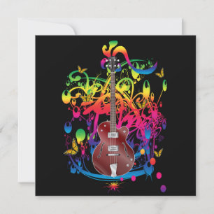 Carte Basse guitare couleur splash