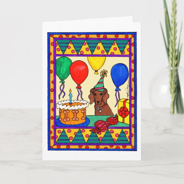 CARTE BASSET ALLEMAND D'ANNIVERSAIRE (Devant)