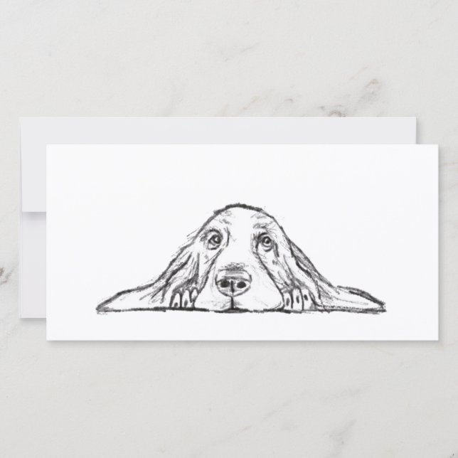 Carte basset blanc (Devant)