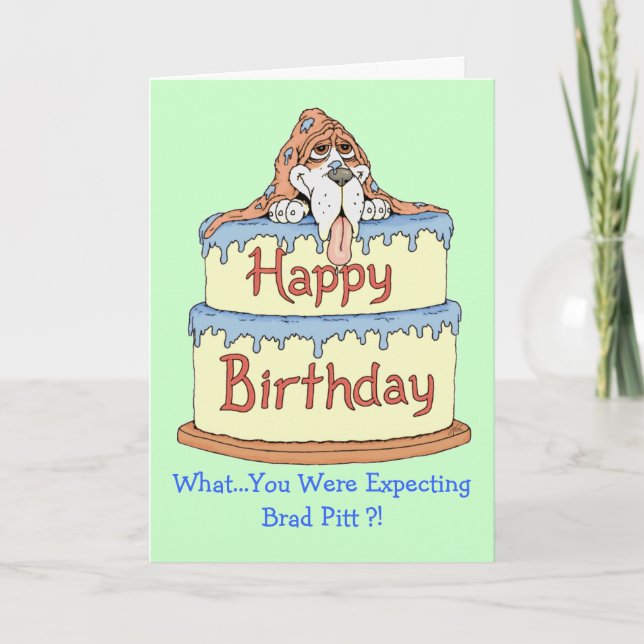 Carte Basset d'anniversaire (Devant)