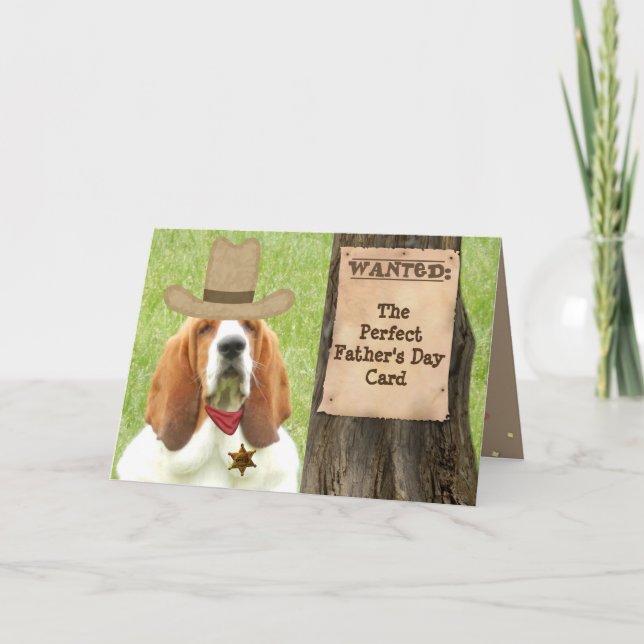 Carte Basset "Fête des pères" avec thème Cowboy (Devant)