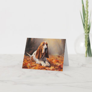 Carte Basset Hound à l'automne Leaves automne Inspire