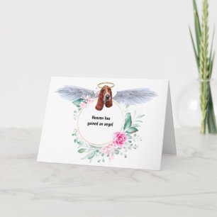 Carte Basset hound ange ailes sympathie couronne