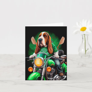 Carte Basset Hound Chien conduisant vélo St. Patrick's D