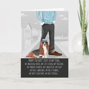 Carte Basset Hound de la Fête des pères des chiens