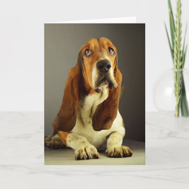 Carte Basset Hound Puppy Dog Blond Note Card (Devant)