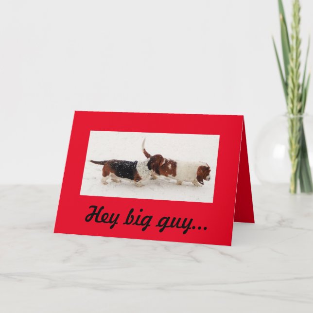 Carte Basset Hound Saint-Valentin (Devant)