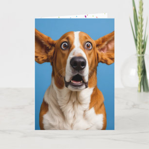 Carte Basset Hound Surpris Anniversaire