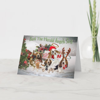 Carte Basset Hound Xmas Bark Herald Angels