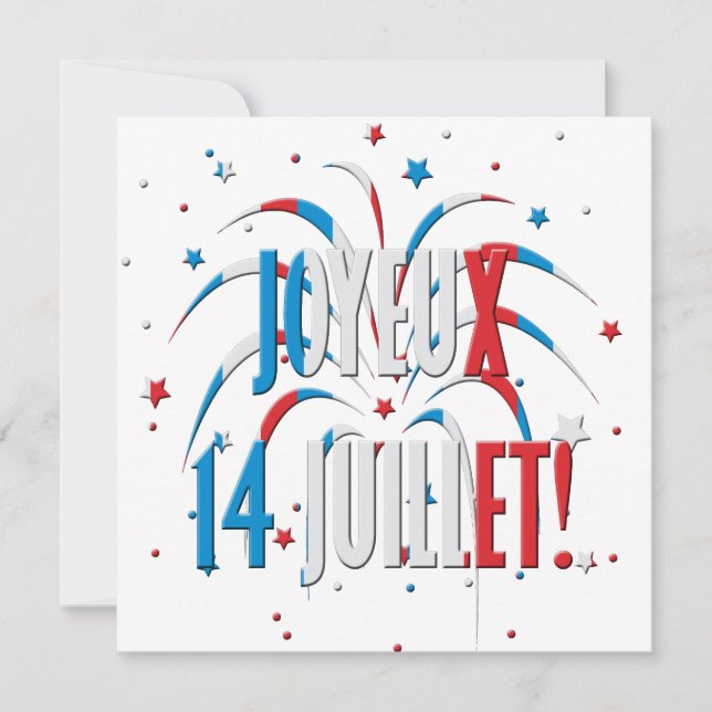 Carte Bastille Day, Joyeux 14 juillet (Devant)