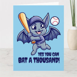 Carte Bat mignonne Oui Vous pouvez Bat un Mille!
