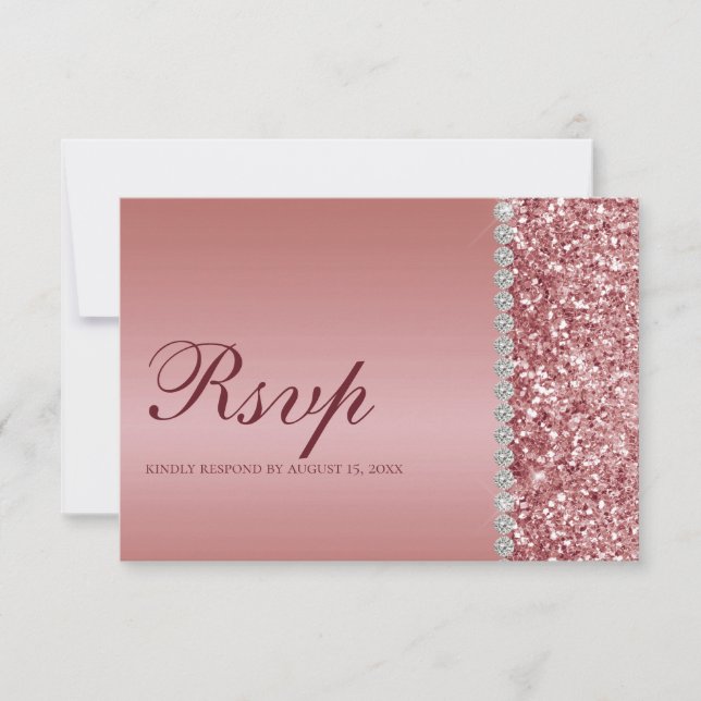 Carte Bat mitzvah de Parties scintillant rose Gold (Devant)