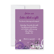 Carte Bat mitzvah de soirée Hot Violet Swirls Star