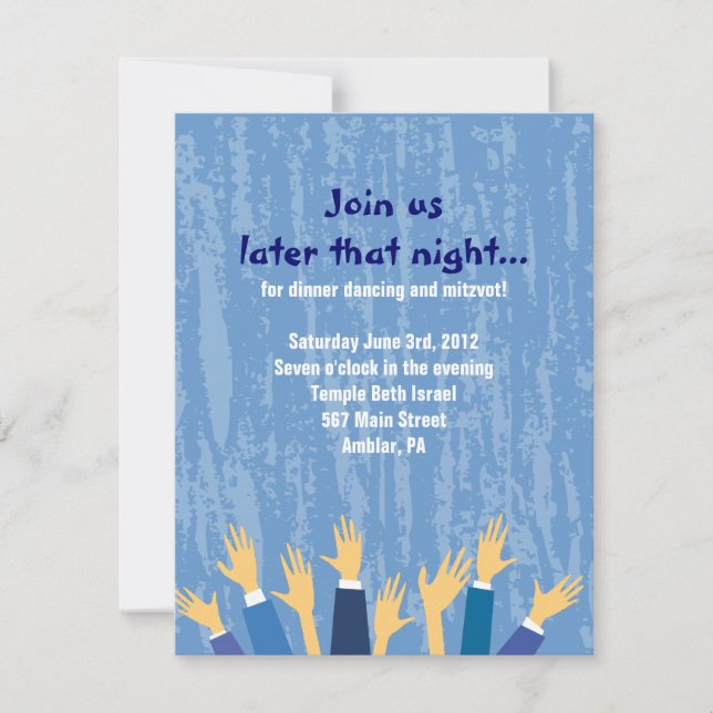 Carte Bat mitzvah Hora Chair Dance Bar (Devant)