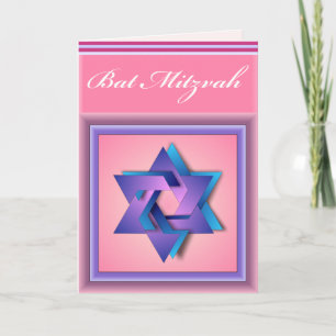Carte Bat mitzvah Star of David