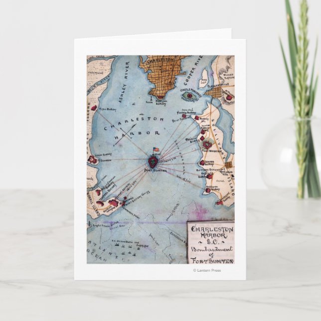 Carte Bataille de fort Sumter - guerre civile (Devant)