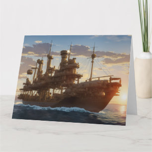 Carte Bateau à vapeur en mer
